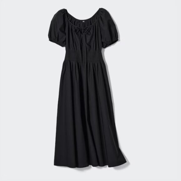 Uniqlo Black Volume Midi Dress Rushed - Picture 8 of 8